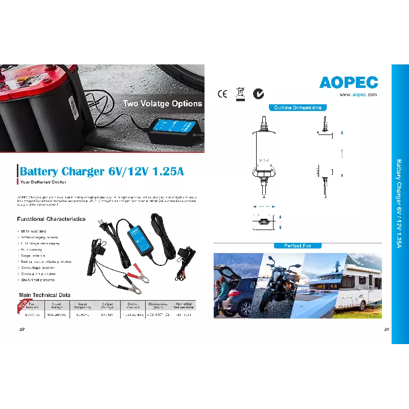 battery charger 6v 12v 1 25a